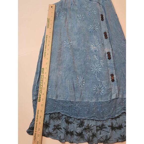 Raya Sun Chambray Swing Dress, Floral Embroidered, XL - Picture 5 of 6